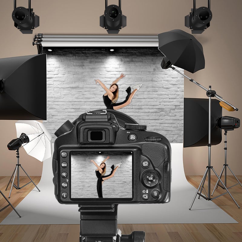 Baocicco Vinyl 12x10ft Backdrop Photography Background White Brick Wall Computer-Print Seamless Photo Background Children Baby Adults Portraits Photo Studio Props - Image 2